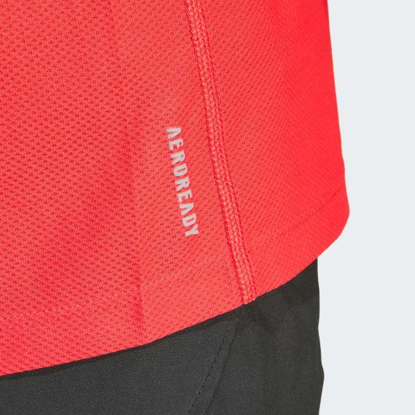 Mens adidas Own The Run Short Sleeve Tee Aurora Red Product Image