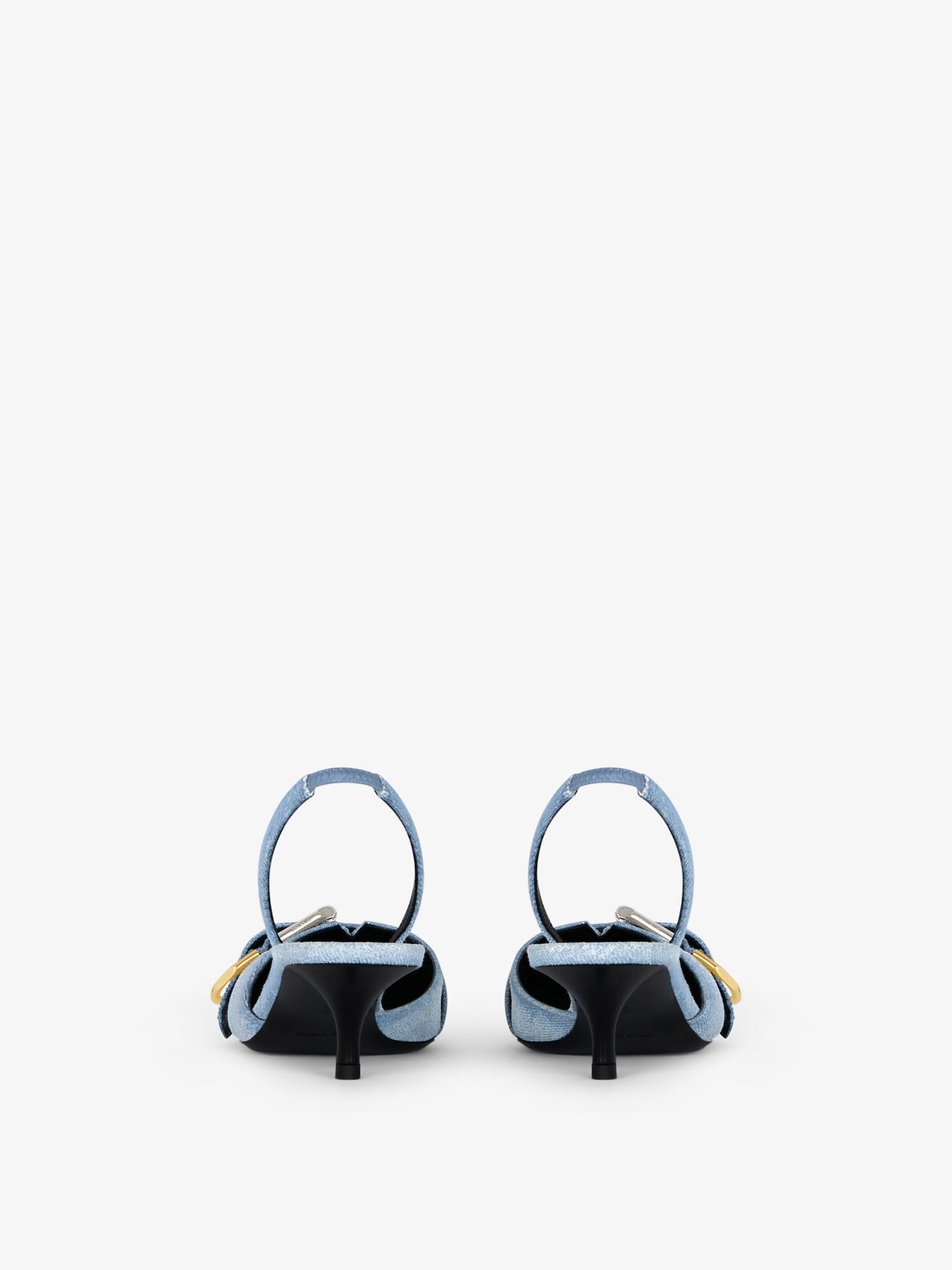 Voyou slingbacks in washed denim Product Image