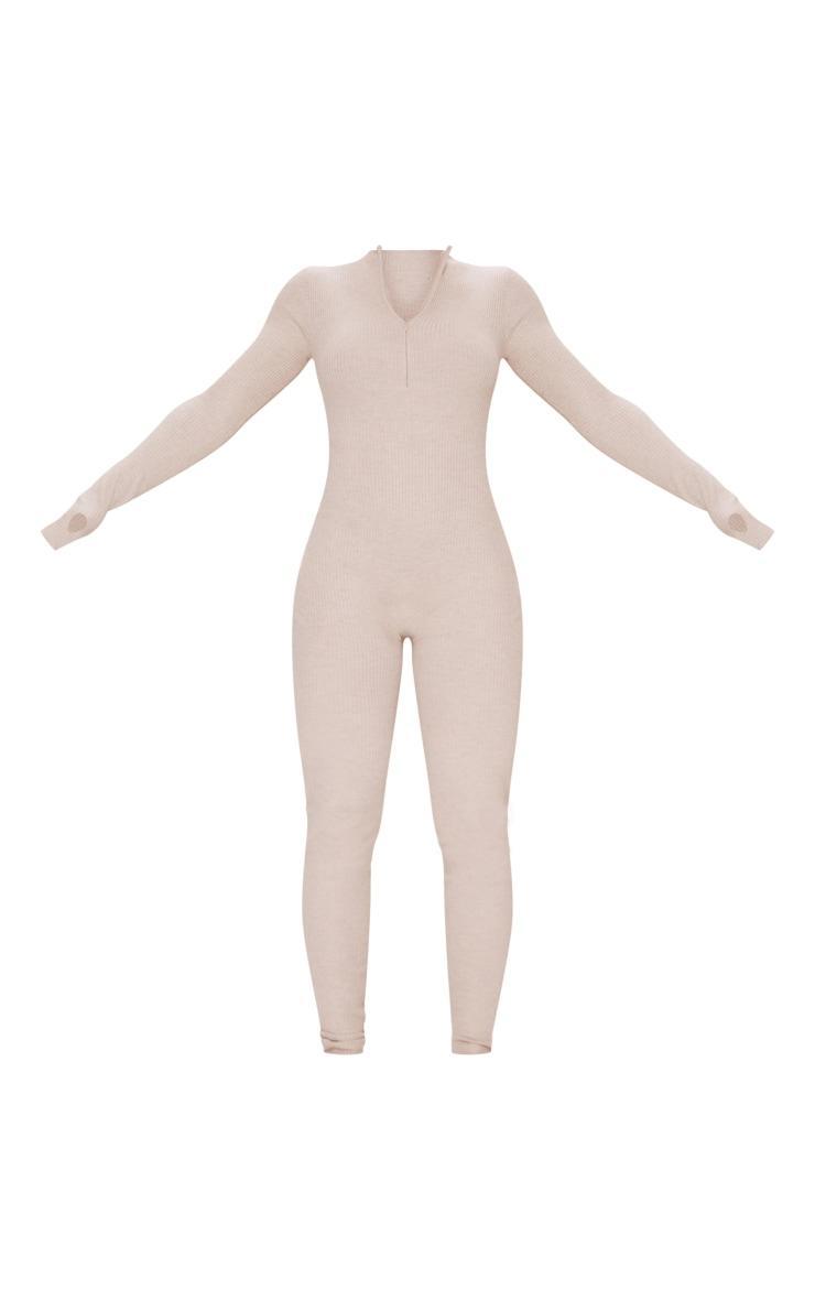 Stone Zip Detail Knitted Jumpsuit Product Image