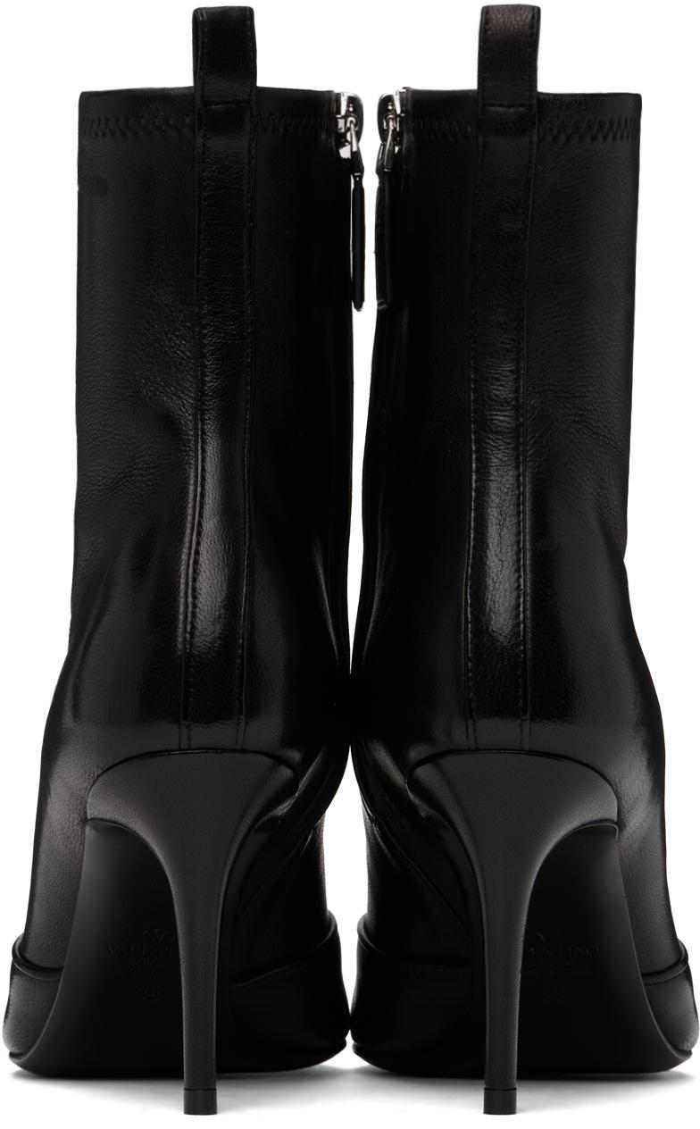 VALENTINO GARAVANI Black Vlogo Boots In 0no Nero Product Image