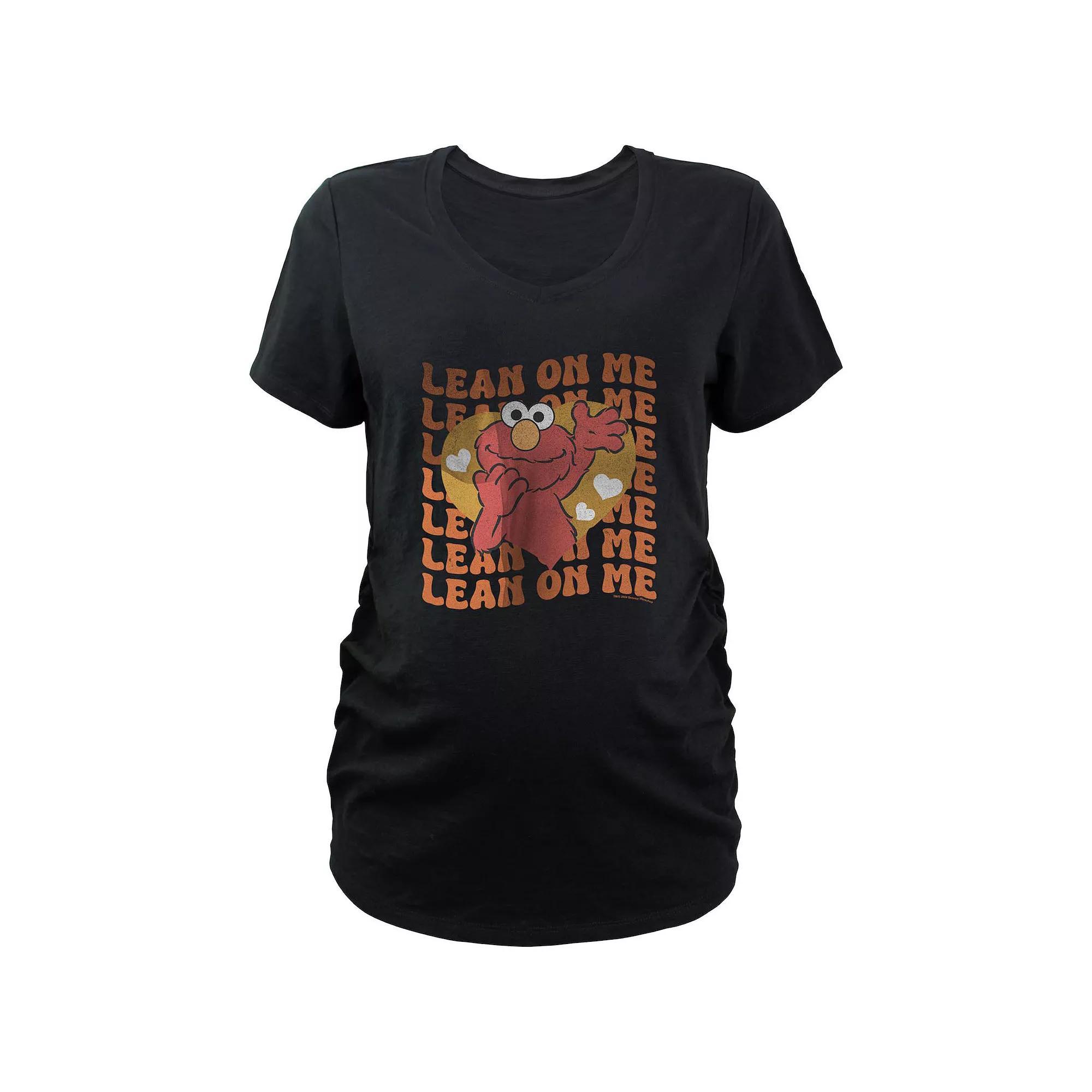 Maternity Sesame Street Elmo Lean On Me Graphic Tee, Women's, Size: XL-Mat, Black Product Image