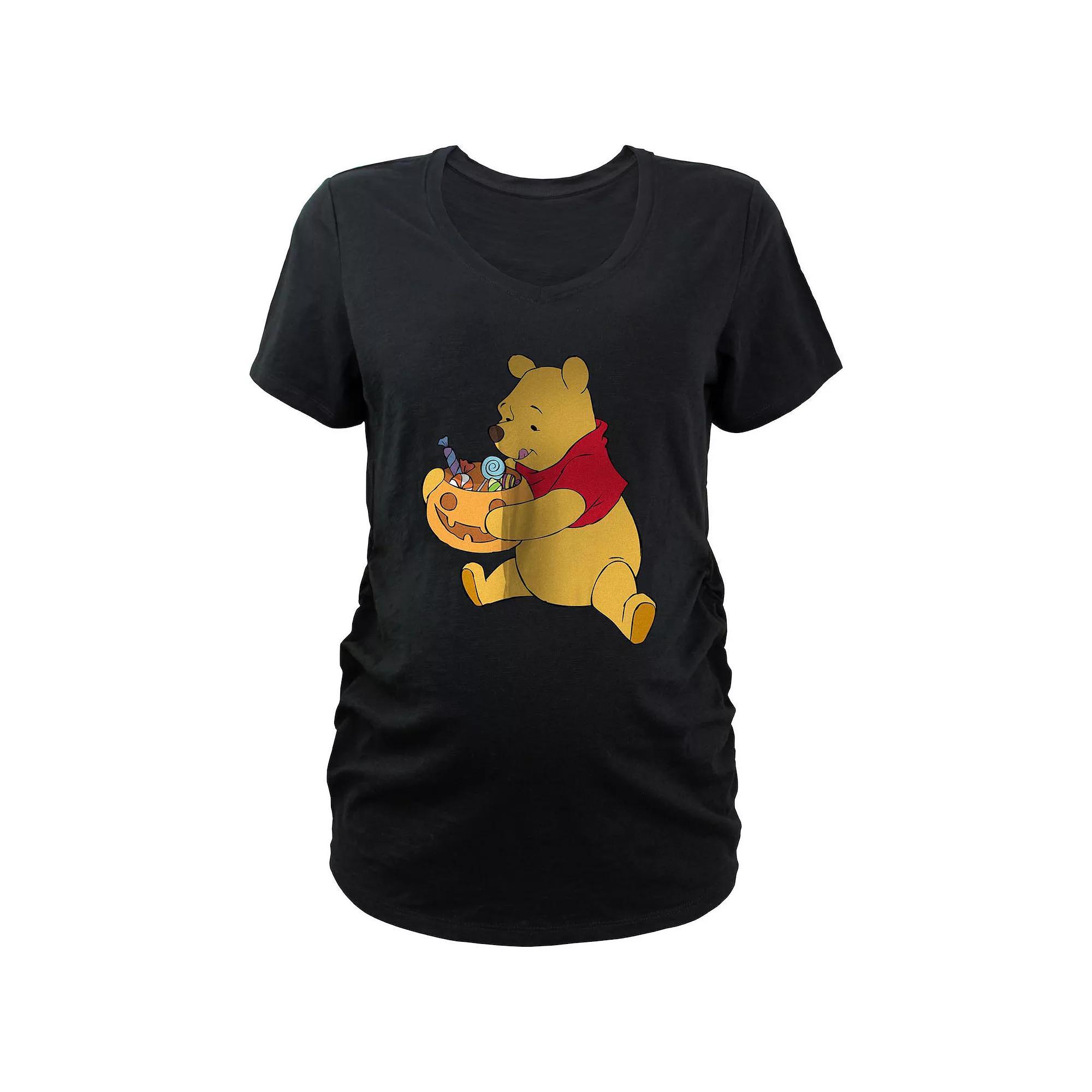Disney's Winnie The Pooh Candy Eater Maternity Graphic Tee, Women's, Size: XXL-MAT, Black Product Image