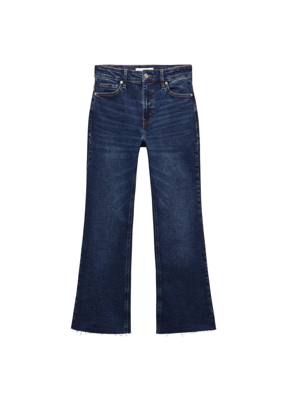 Mango Womens Crop Flared Jeans Product Image