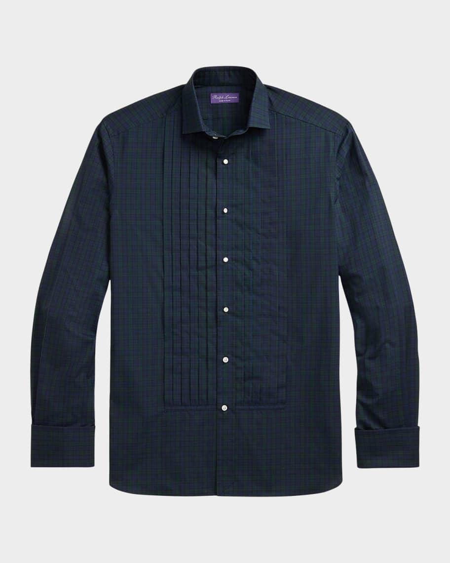 Men's Dexter Plaid Poplin French Cuff Tuxedo Shirt Product Image