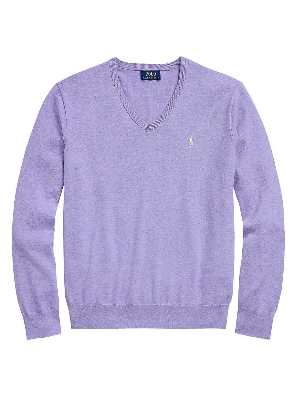 Mens Logo Cotton V-Neck Sweater Product Image