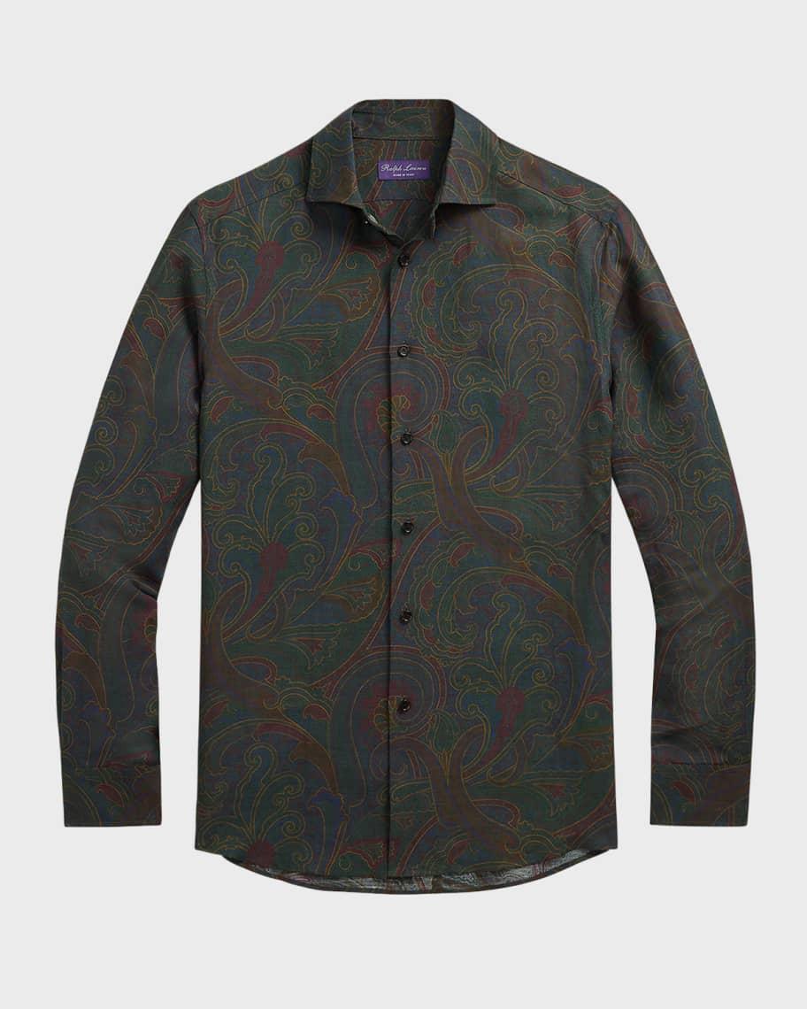 Mens Paisley Linen-Silk Sport Shirt Product Image