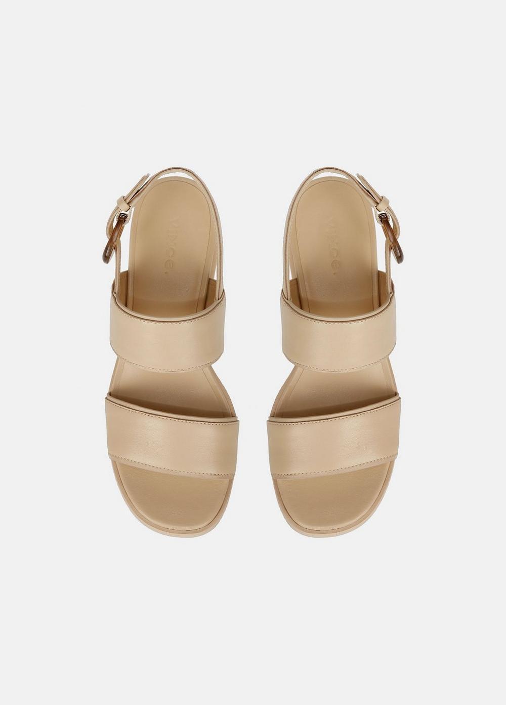 Womens Roma Leather Wedge Sandal, Macadamia Beige, Size 9.5 Vince Product Image