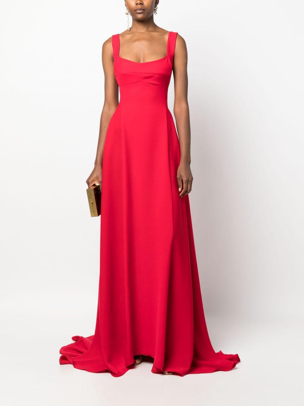 sleeveless crepe gown Product Image