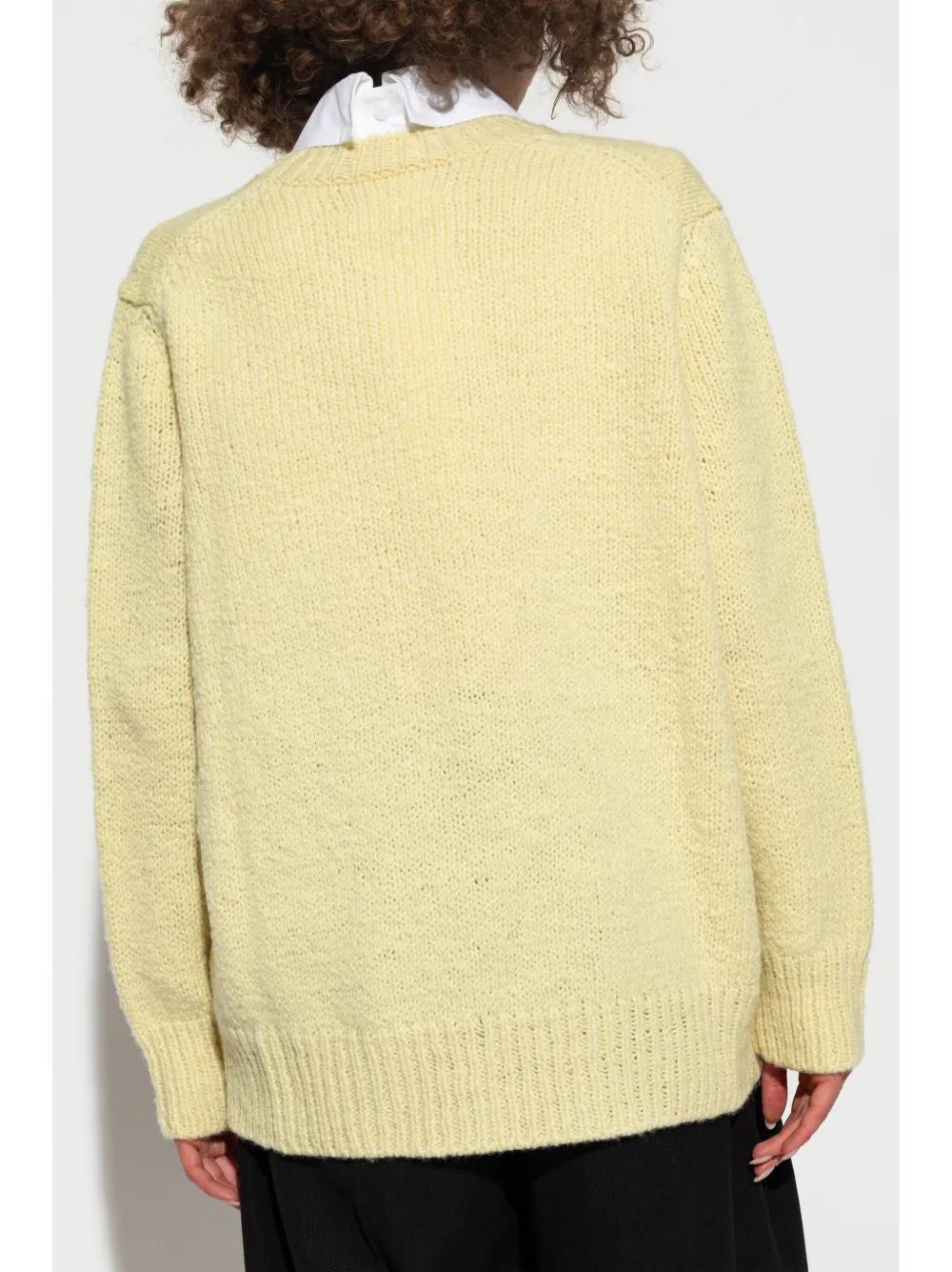 JIL SANDER Knitted Crewneck Jumper In Yellow Product Image