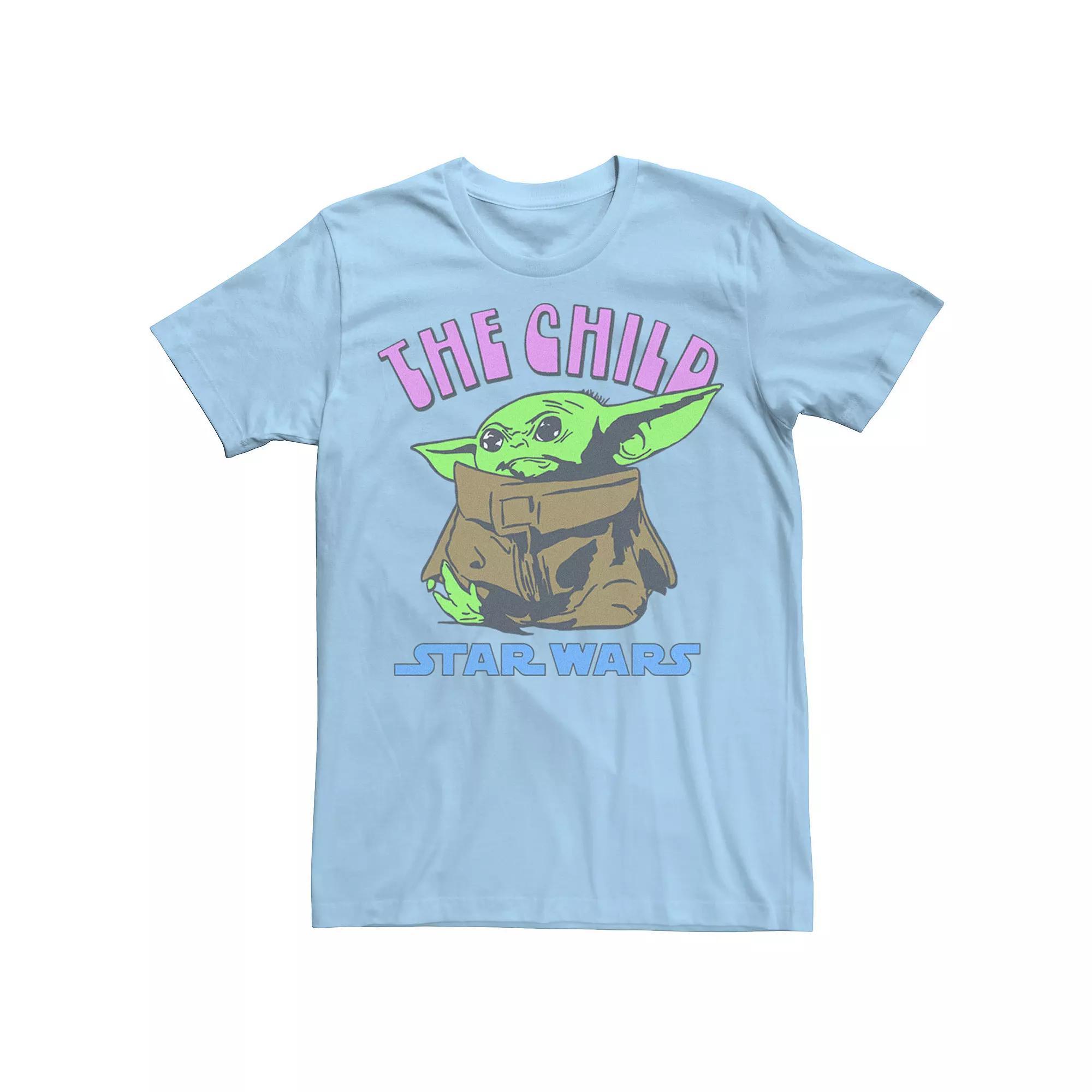 Men's Star Wars The Mandalorian The Child Red Text Portrait Tee, Size: Small, Athletic Grey Product Image