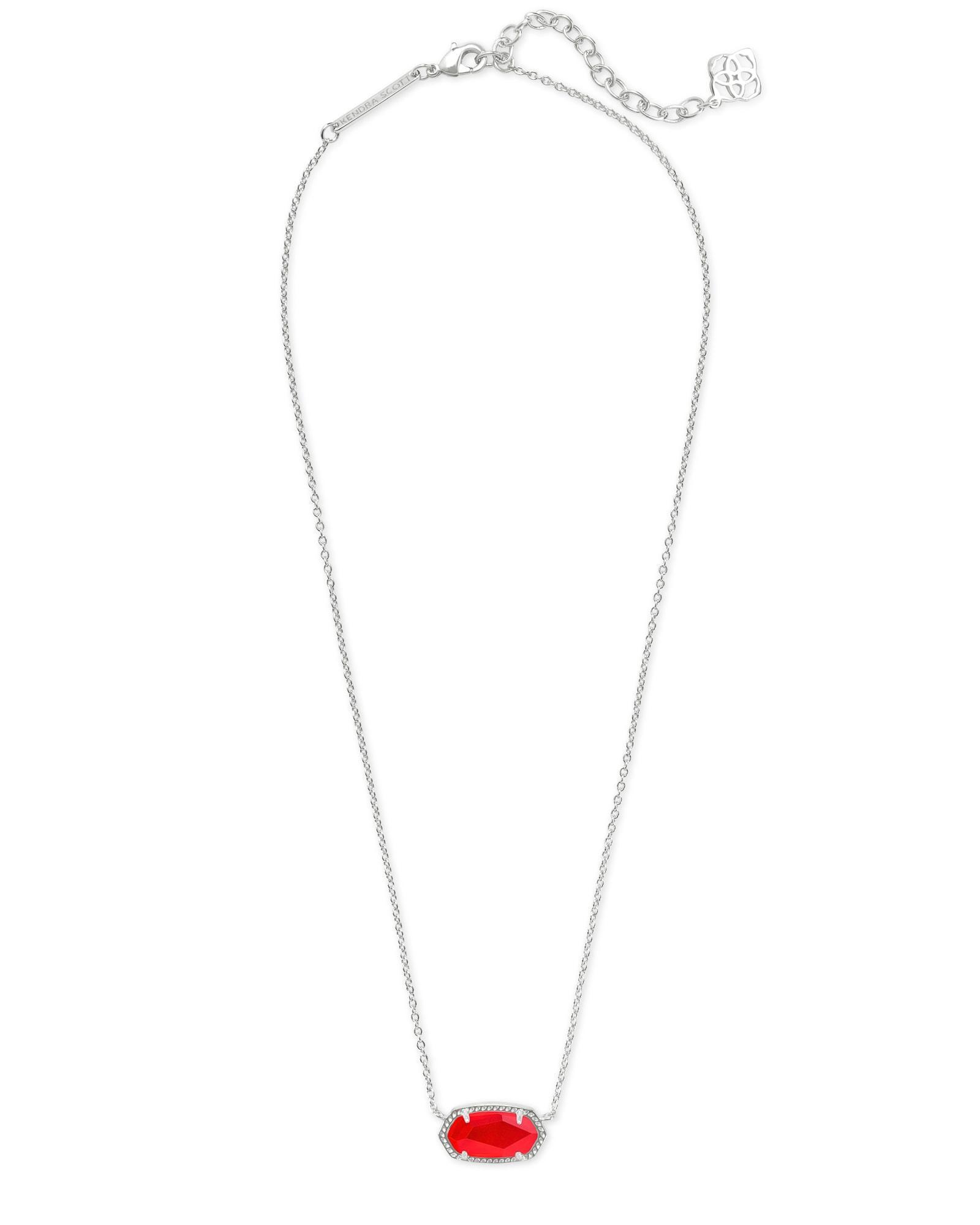 Elisa Silver Pendant Necklace in Red Illusion Product Image