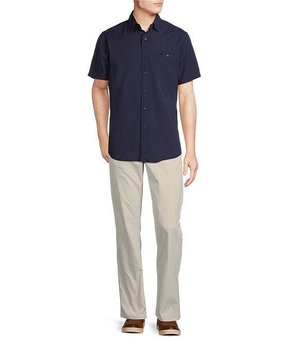 Cremieux Blue Label Big & Tall Performance Stretch Solid Seersucker Short Sleeve Woven Shirt Product Image
