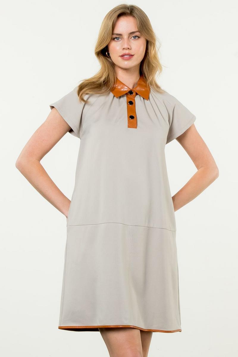SS Twofer Collared Dress Product Image