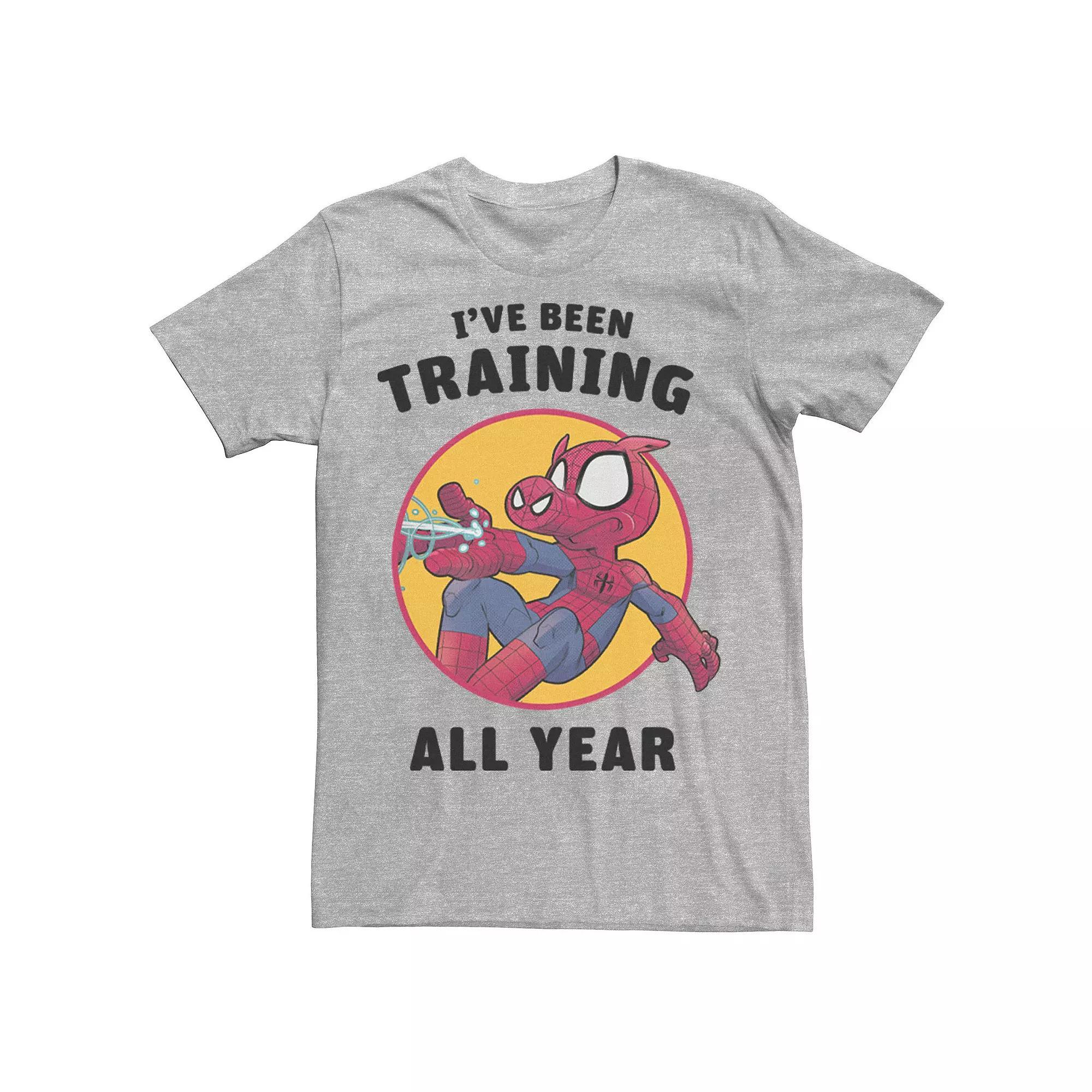 Men's Marvel Spider-Ham I've Been Training All Year Tee, Size: Small, Athletic Grey Product Image