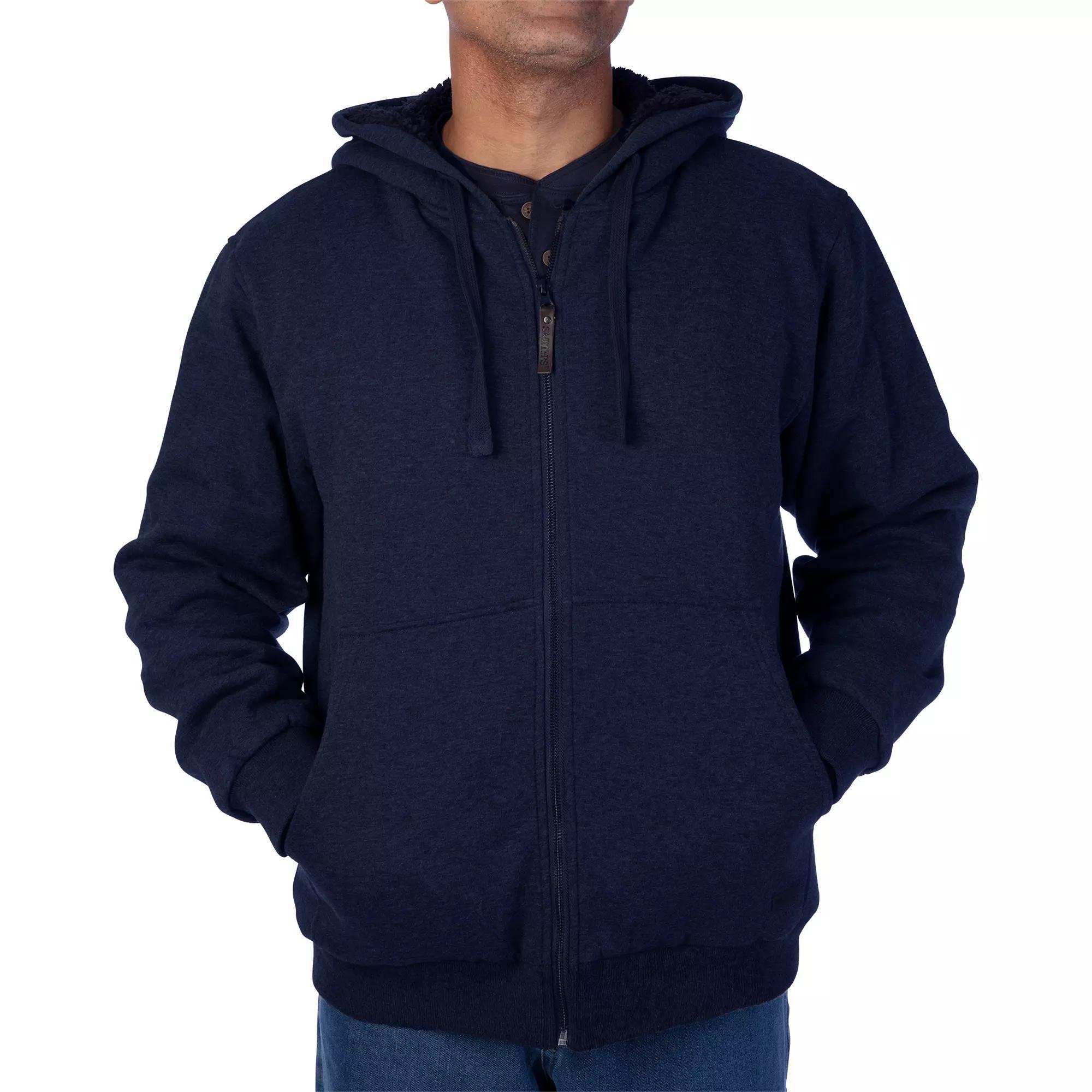 Men's Smith's Workwear Sherpa-Lined Fleece Jacket, Size: Medium, Blue Product Image