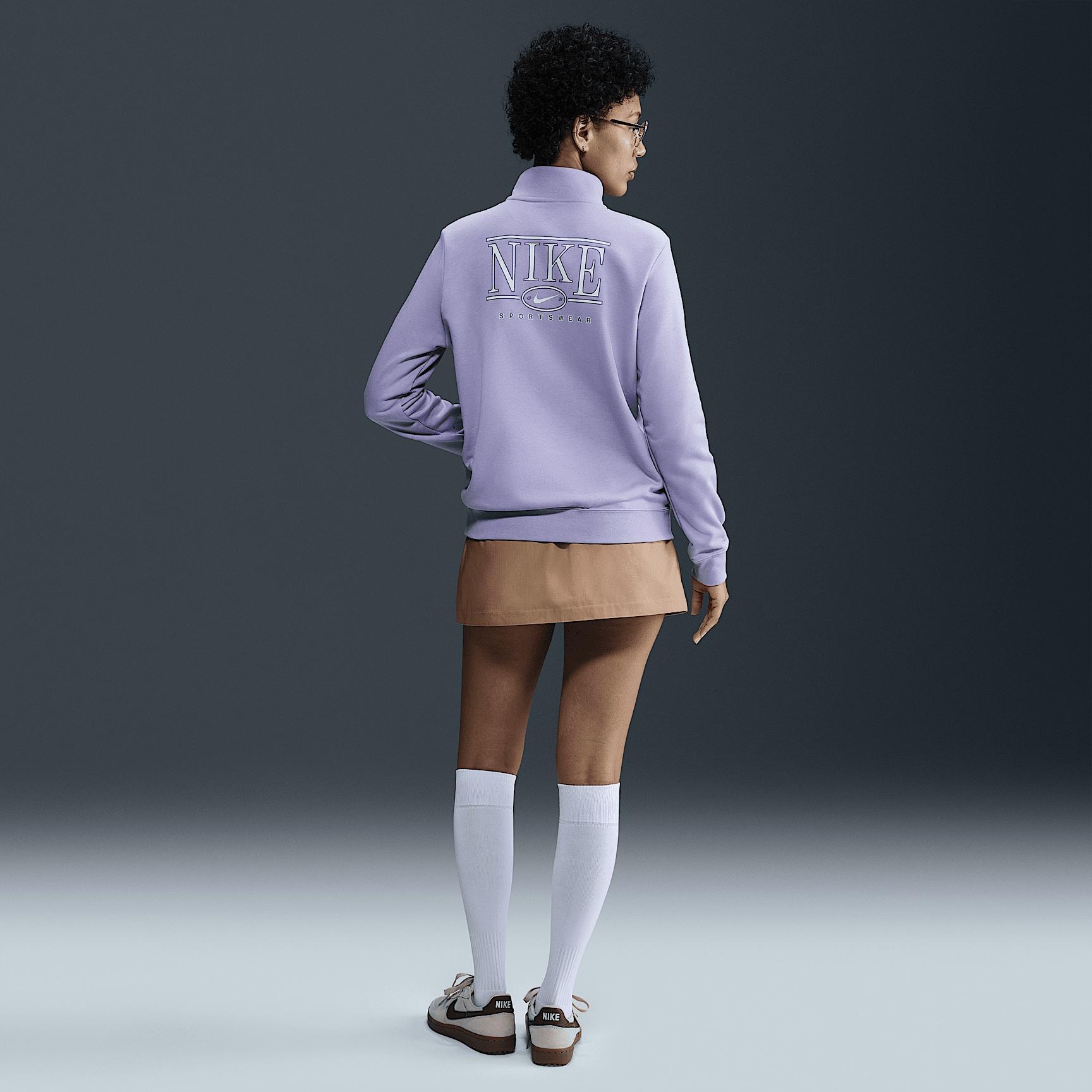 Nike Sportswear Club Fleece Women's Mock-Neck 1/2-Zip Graphic Top Product Image