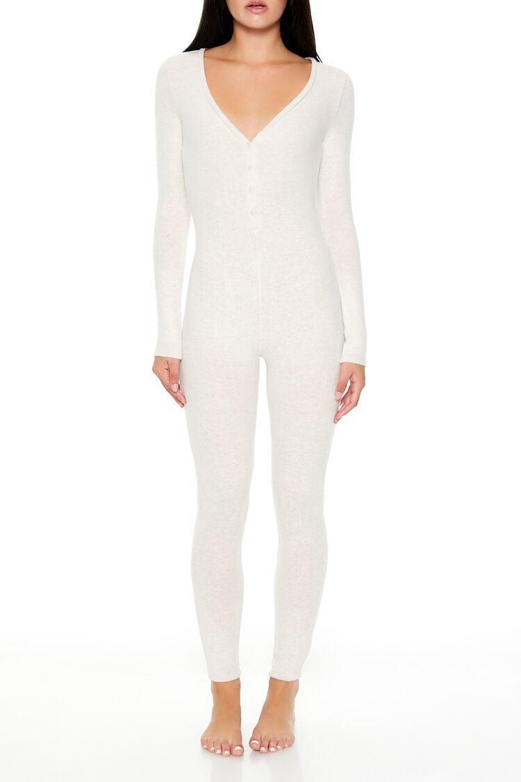 Long-Sleeve Pajama Jumpsuit | Forever 21 Product Image