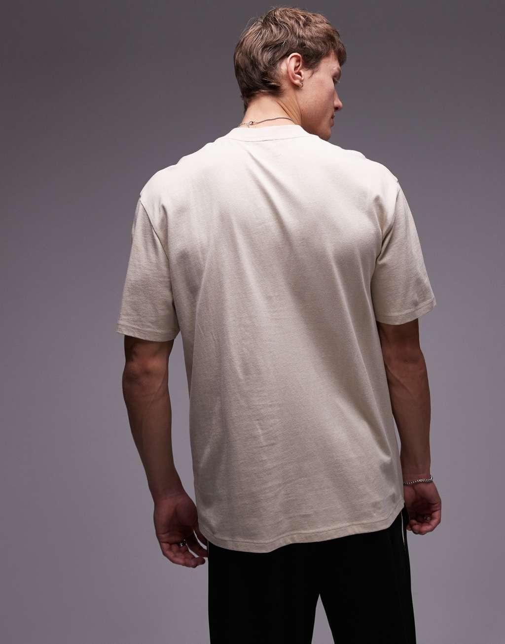 Topman oversized fit t-shirt in stone Product Image