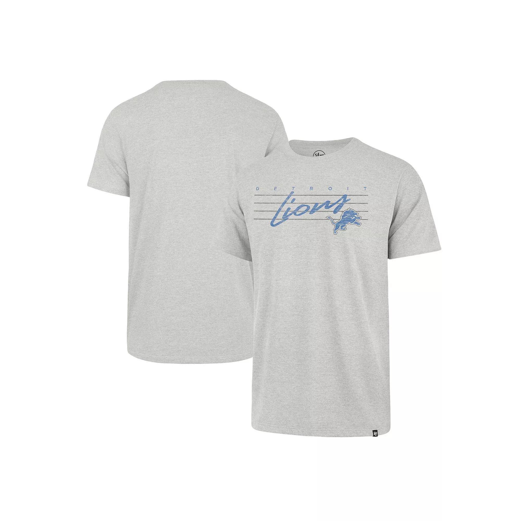 Men's '47 Gray Detroit Lions Downburst Franklin T-Shirt, Size: Medium, Grey Product Image