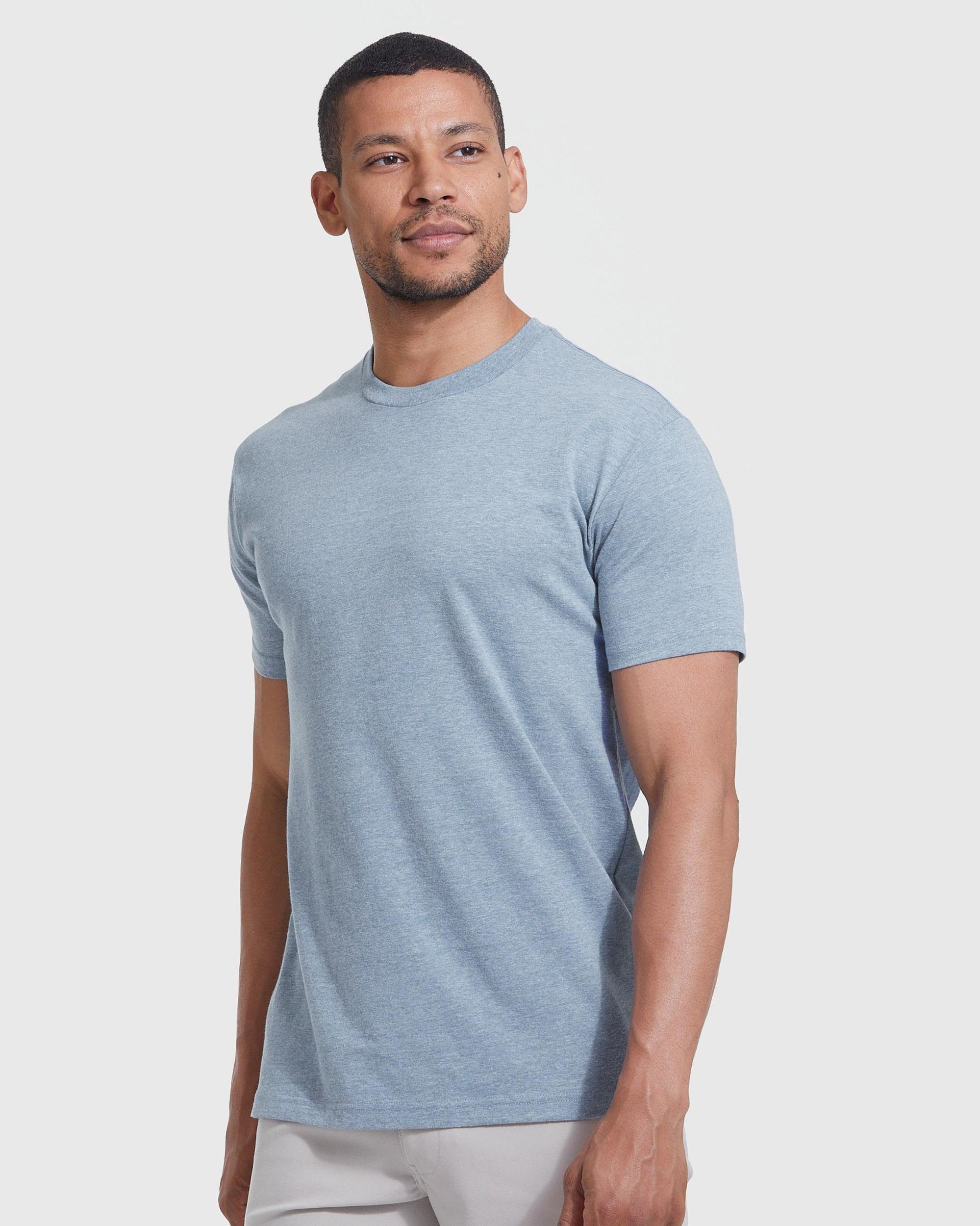 Heather Indigo Short Sleeve Crew Neck Tee Product Image