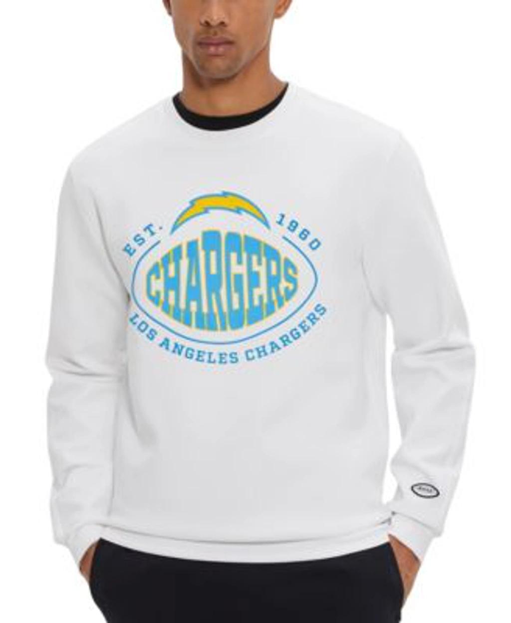 HUGO BOSS Boss X Nfl Cotton-blend Sweatshirt With Collaborative Branding In Chargers Product Image
