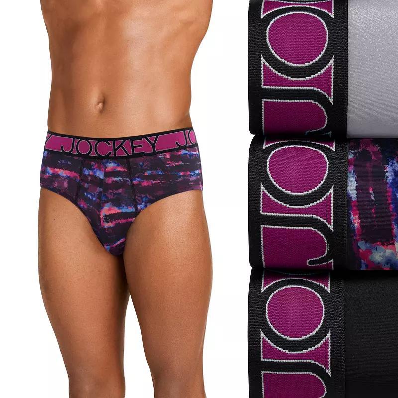 Men's Jockey® 3-Pack Active Microfiber Briefs, Size: Large, Black Product Image