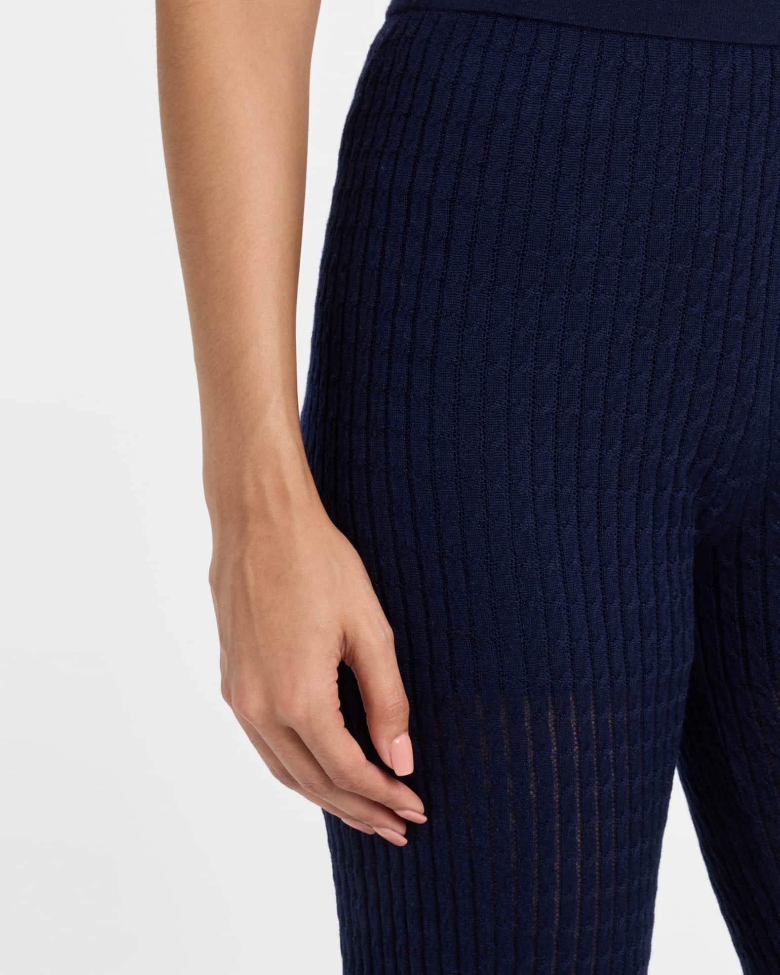 Fine Pointelle Cable-Knit Pants Product Image