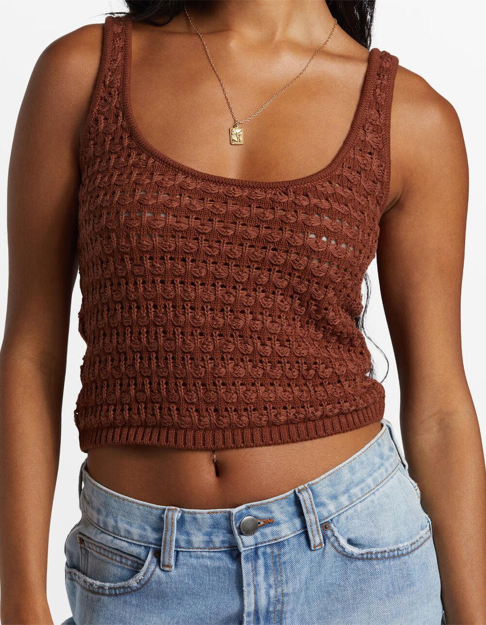 BILLABONG Hot Shot Crochet Womens Tank Top - BROWN Product Image