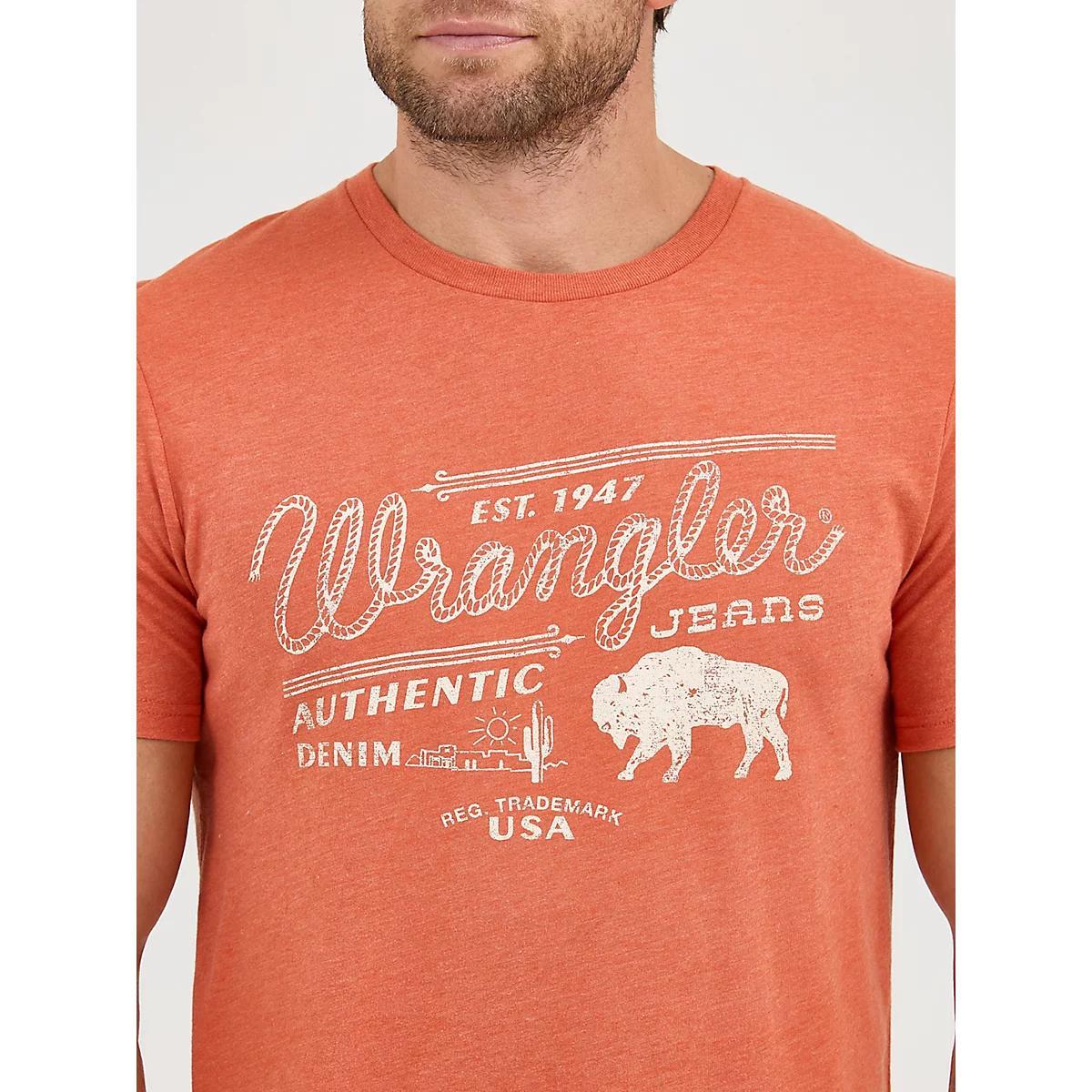 Men's Wrangler Rope Emblem Graphic T-shirt in Sienna Bison Product Image