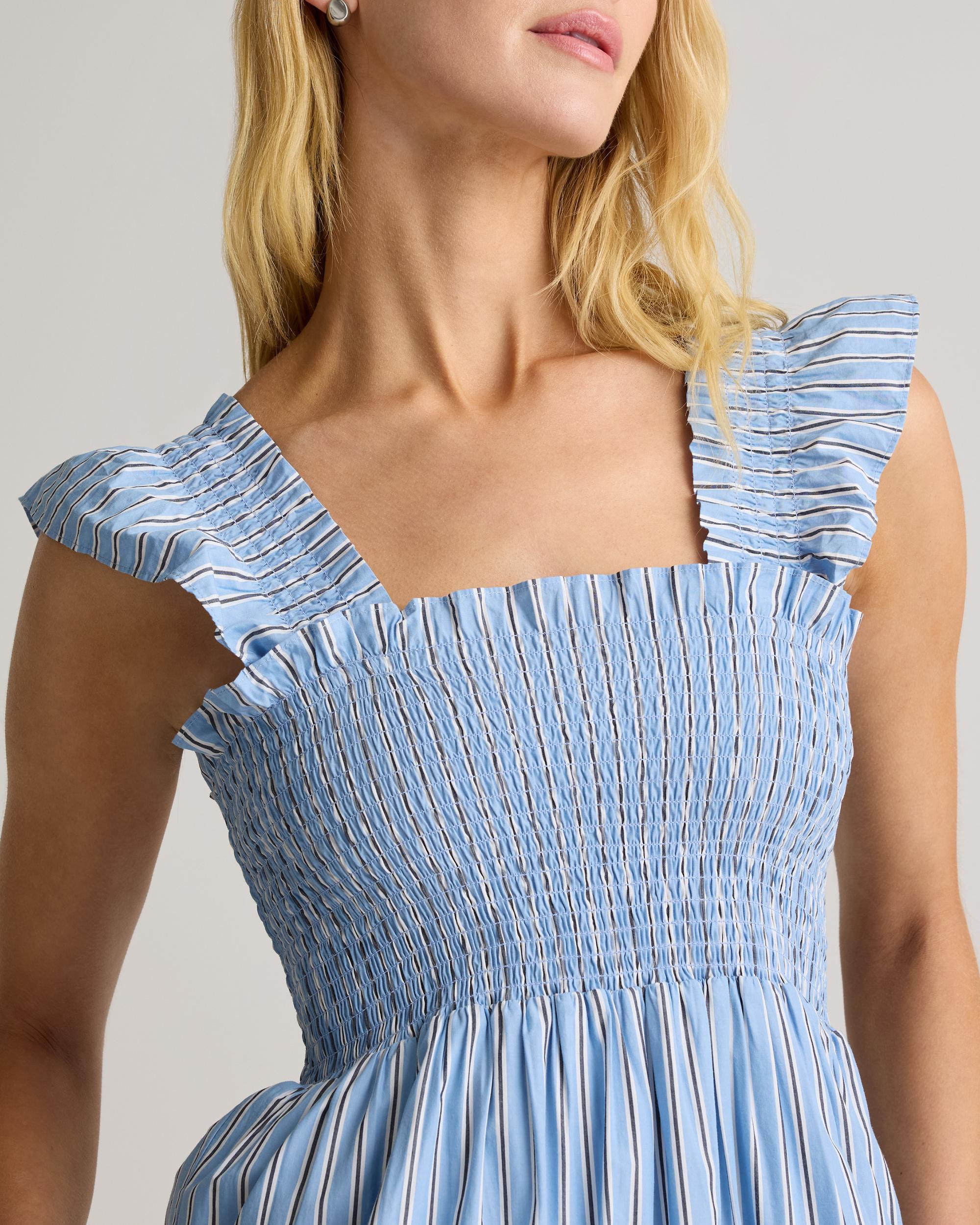 Quince | Women's Smocked Midi Dress Size XS, Organic Cotton Product Image