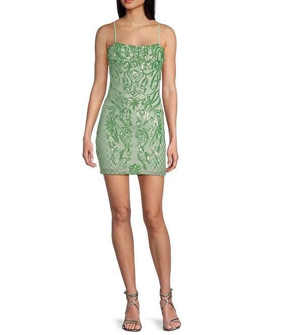 B. Darlin Sequin Spaghetti Strap Sleeveless Dress Product Image