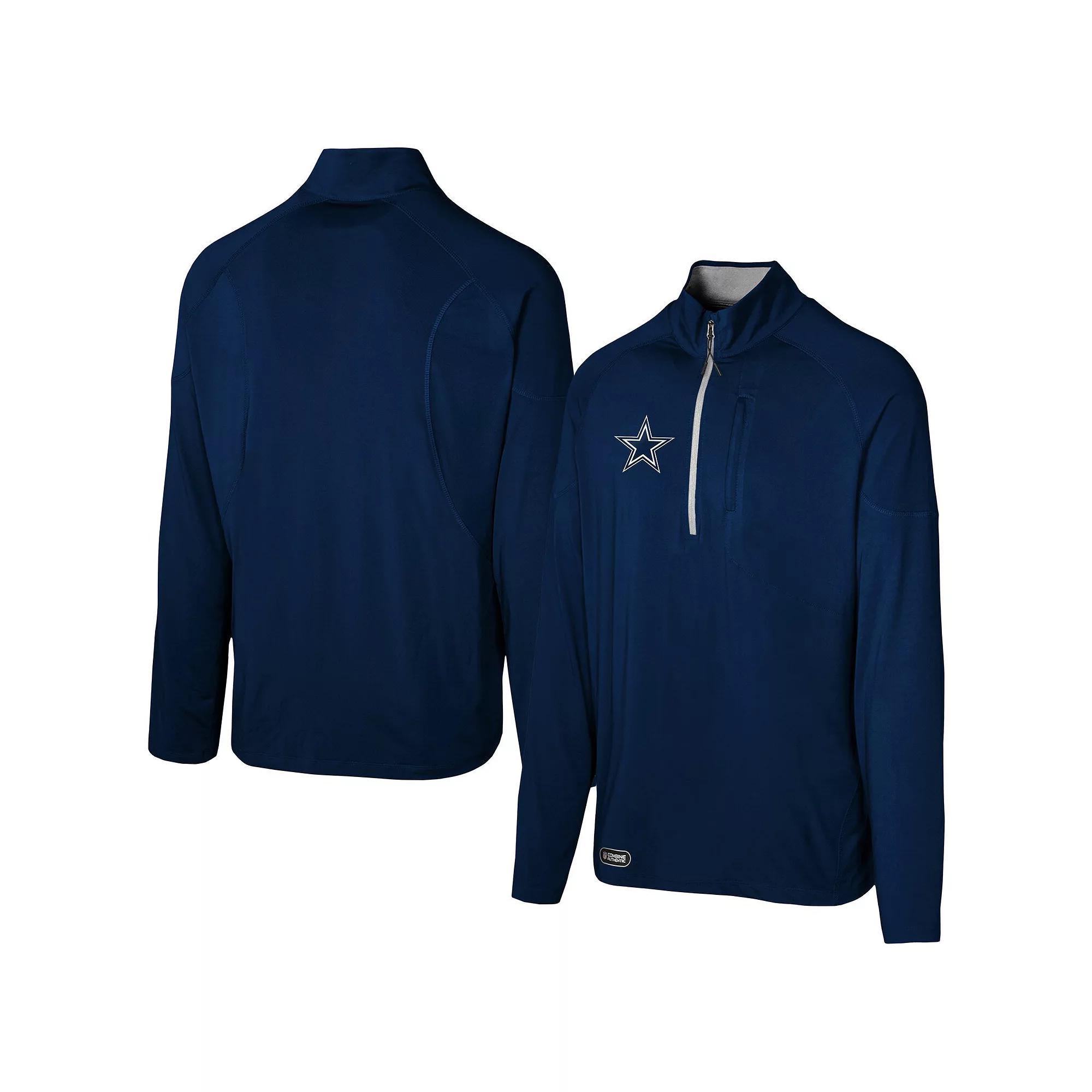 Men's Navy Dallas Cowboys Grind Iron Quarter-Zip Top, Size: 2XL, Blue Product Image
