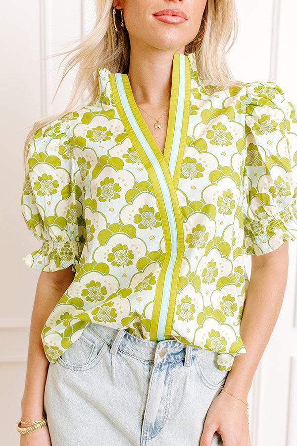 Popular Song Floral Top in Lime Product Image