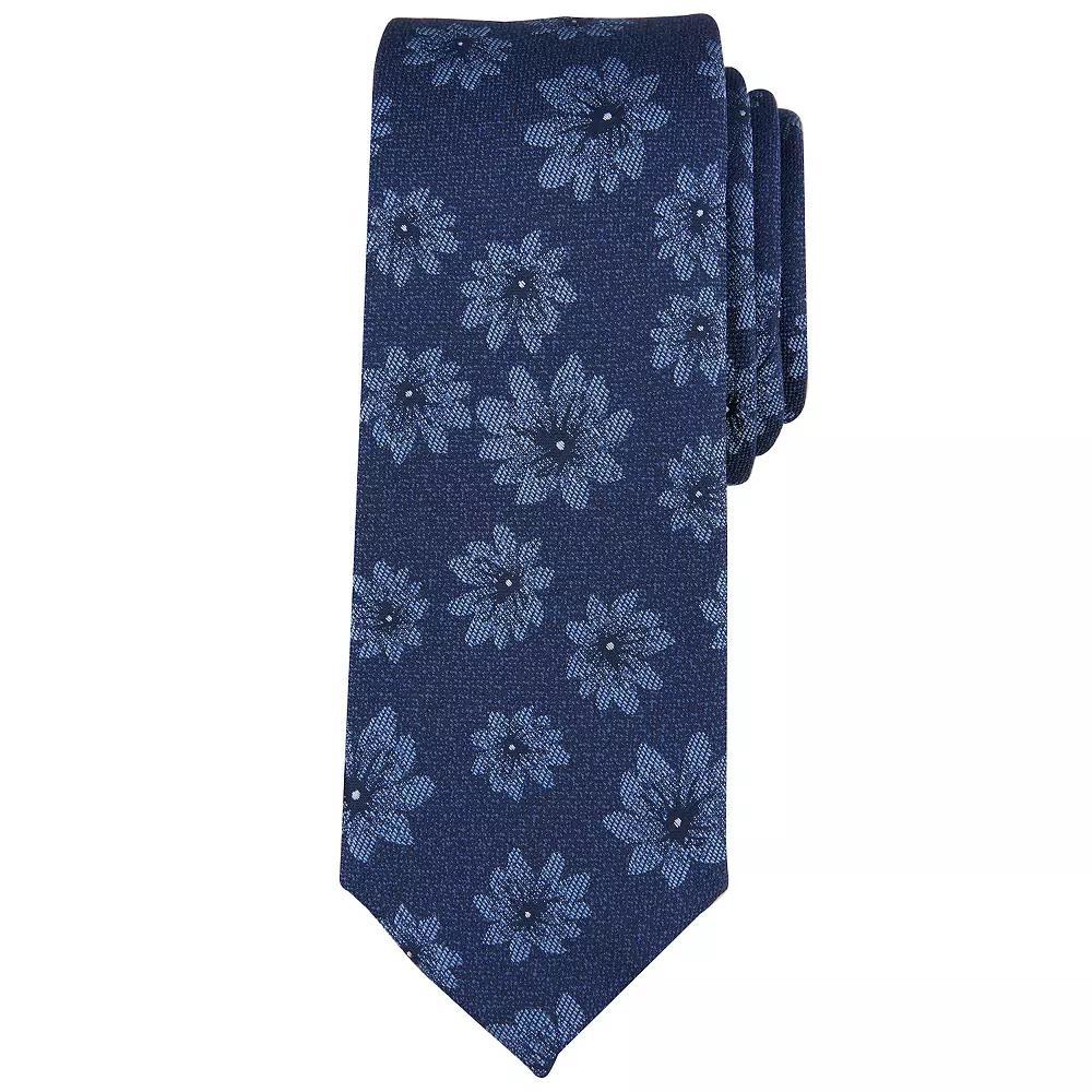 Men's Bespoke Floral Skinny Tie, Blue Barrett Product Image