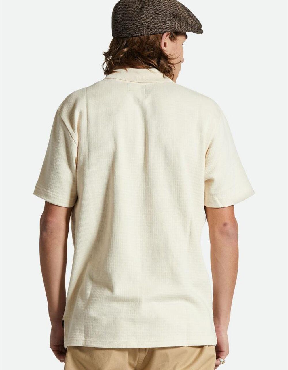 BRIXTON Waffle Mens Polo - WHITE Product Image