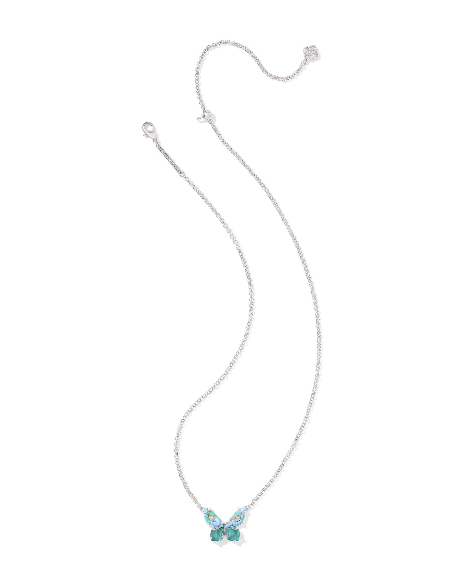 Bianca Butterfly Silver Short Pendant Necklace Product Image