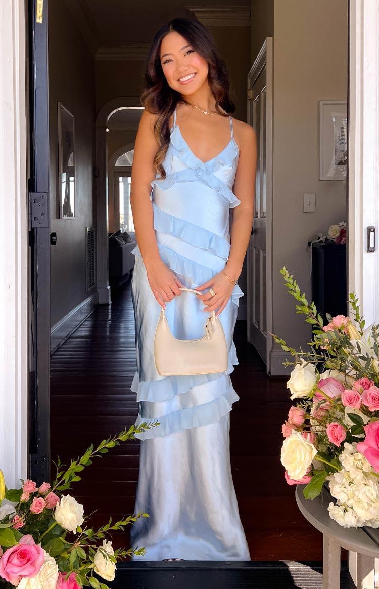 Inara Blue Ruffle Maxi Dress Product Image