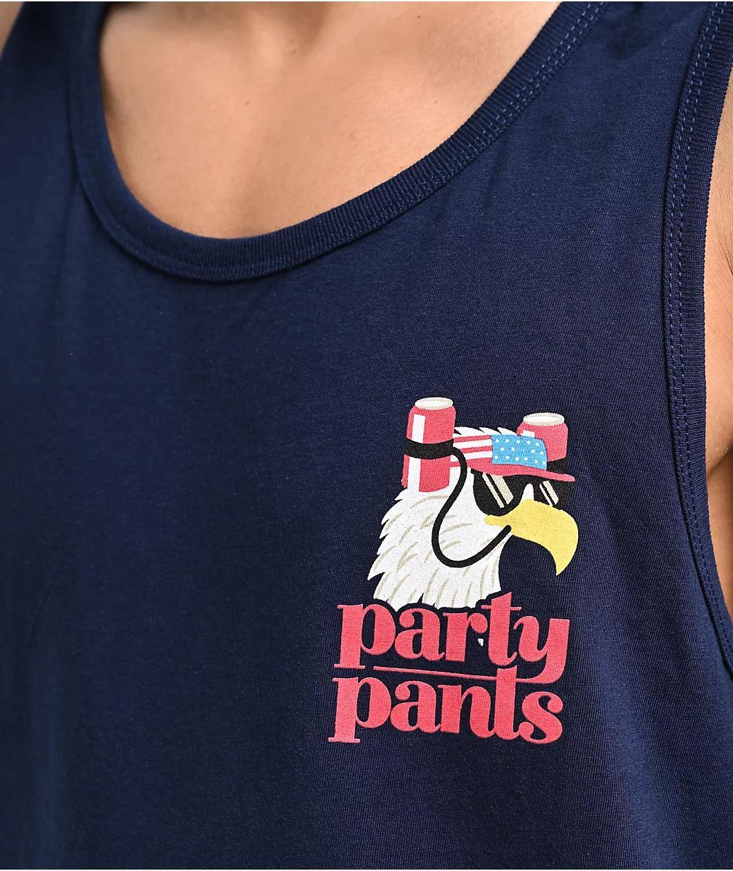 Party Pants Shred Eagle Navy Tank Top Product Image