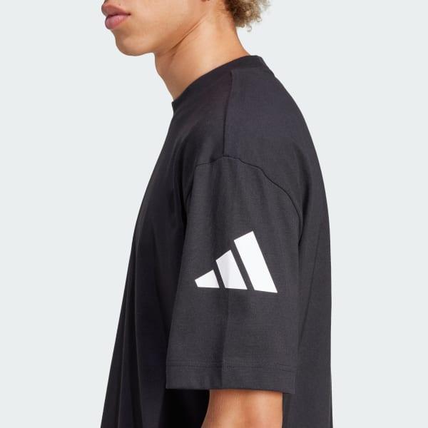 adidas Essentials Loose Fit 3 Bar Logo Tee White M Mens Product Image