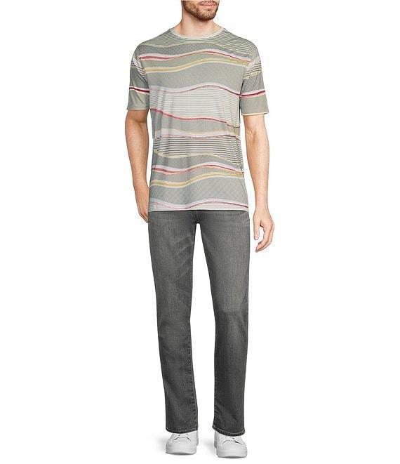 Murano Liquid Luxury Classic Fit Crew Neck Multi-Patterned Stripe Short Sleeve T-Shirt Product Image