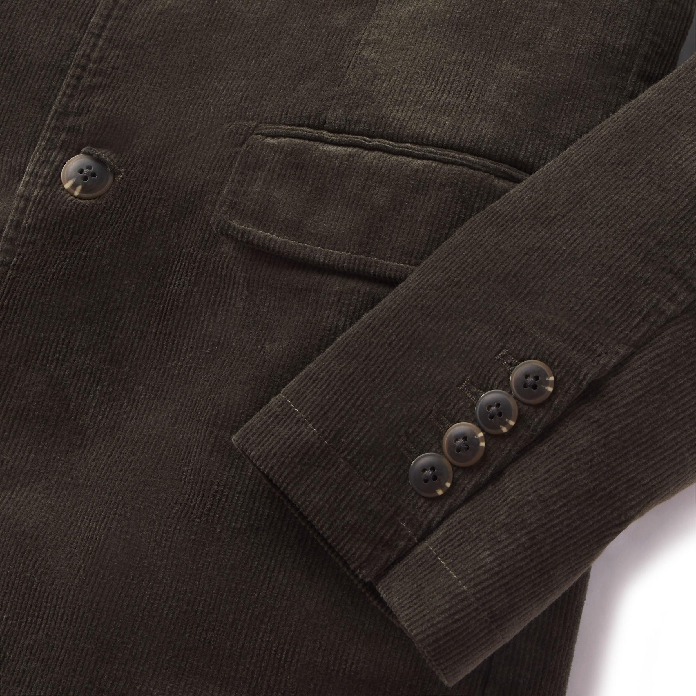 Corduroy Stretch Slim Fit Blazer - Dark Olive Product Image