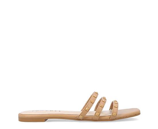 Journee Camarie Women's Embellished Strappy Sandal, Size: 8.5, Beige Product Image