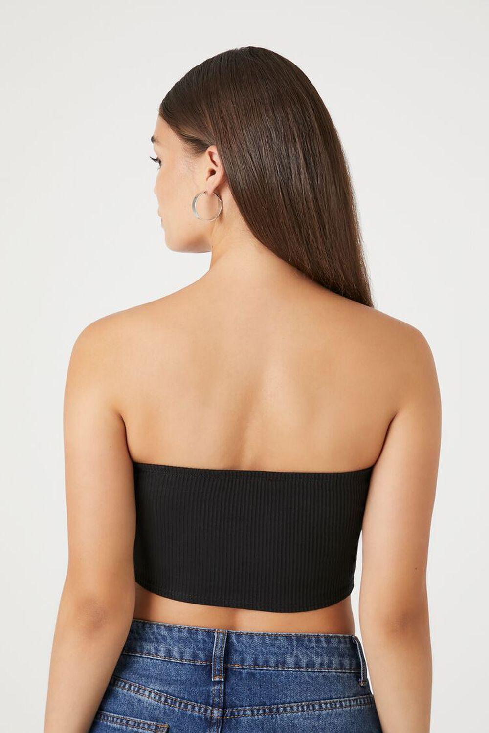 Ribbed Knit Corset Tube Top | Forever 21 Product Image