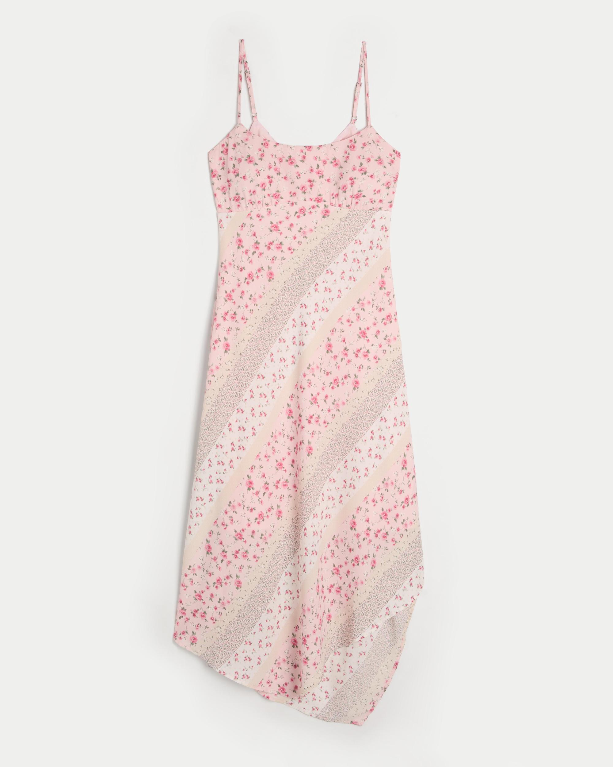 Asymmetrical Crepe Open-Back Midi Slip Dress Product Image