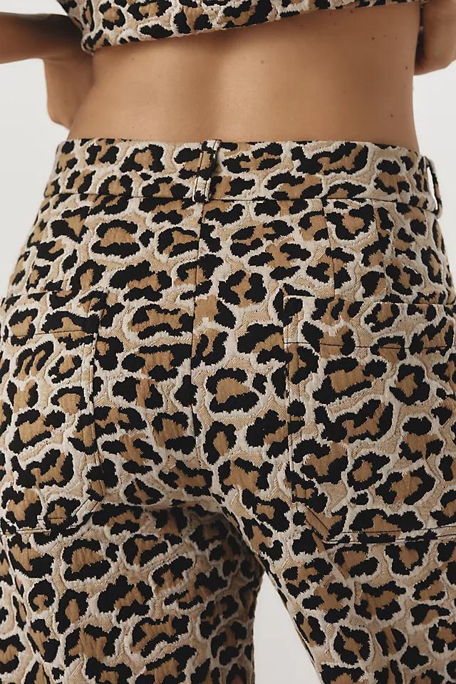 The Ettie High-Rise Crop Wide-Leg Pants by Maeve: Leopard Edition Product Image