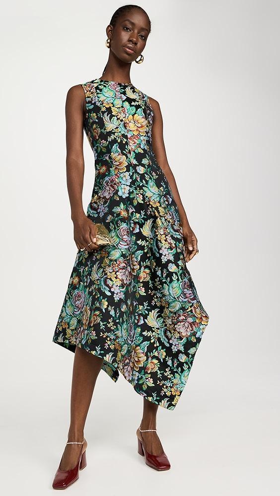 Marques Almeida Brocade Fitted Sleeveless Dress with Assymetric Hem | Shopbop Product Image