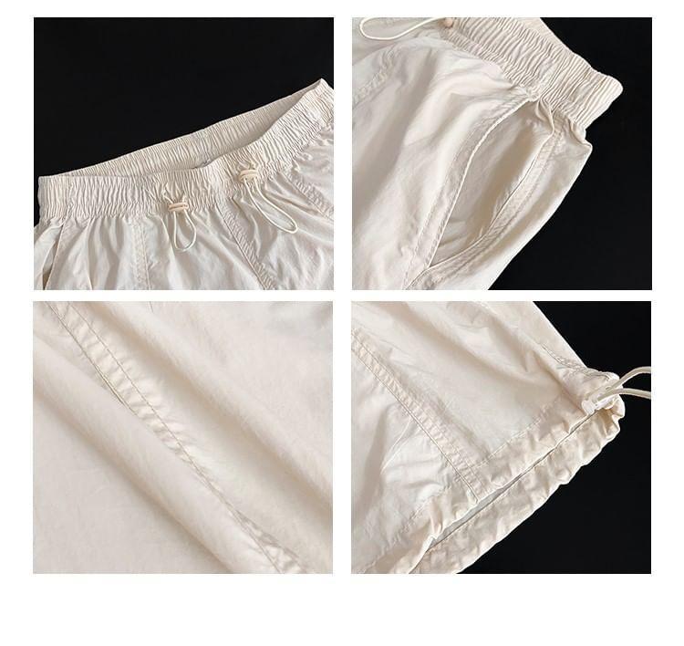 Quick-Dry Drawstring-Waist Parachute Pants in 5 Colors Product Image