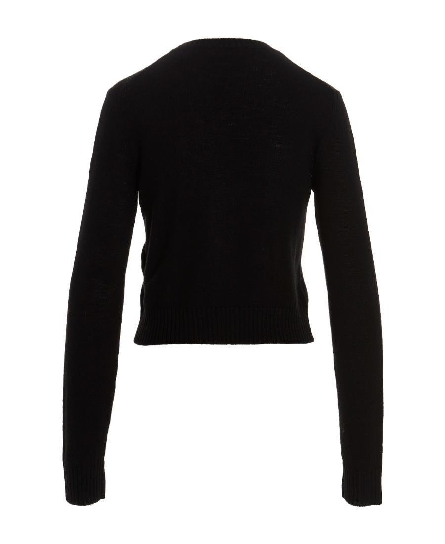 JIL SANDER Logo Embroidered Knit Jumper In Black Product Image