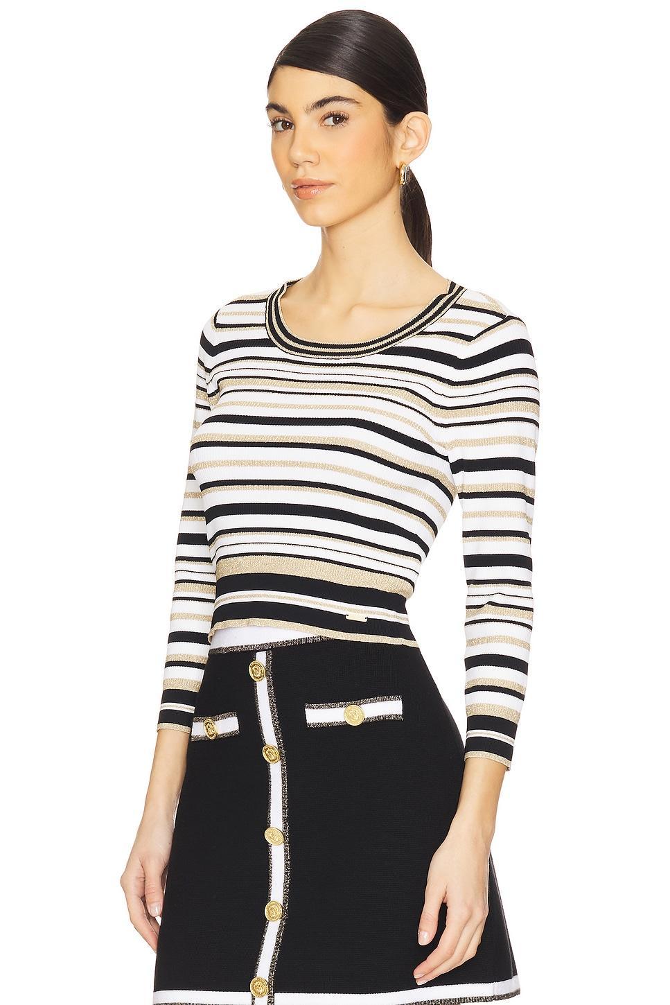 Yukio Striped Crop Crew Top L'AGENCE Product Image