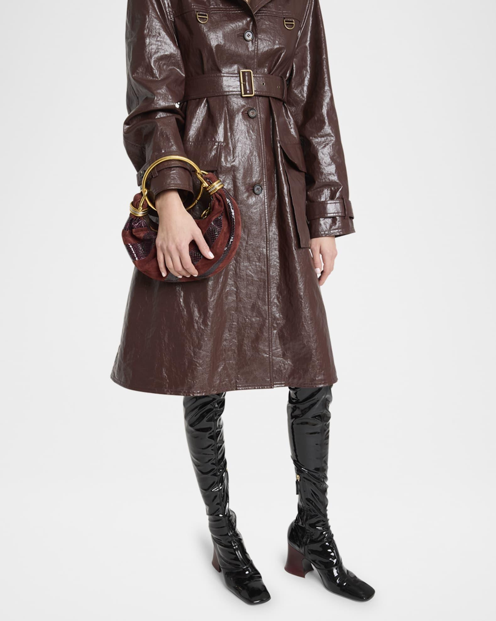 Bracelet Shoulder Bag in Calfskin Suede and Snakeskin Product Image